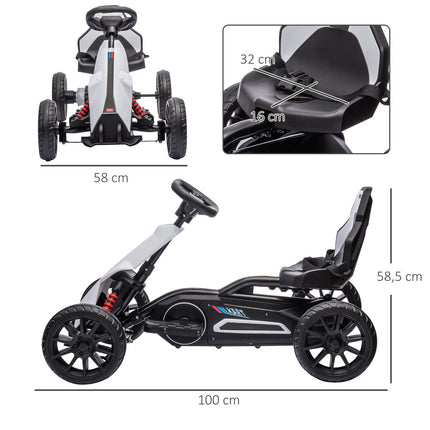 Electric Drift Go-Kart for children, 12V, 3-8 years, White