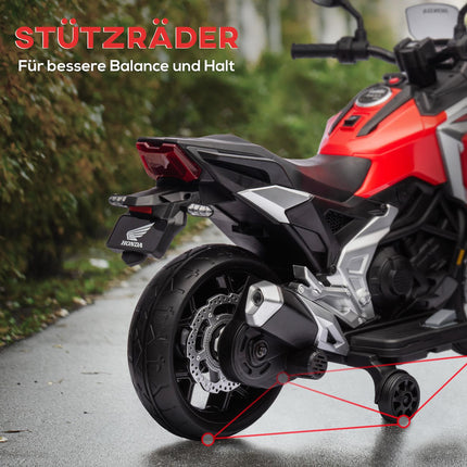 Electric motorcycle for children, 12V with MP3, USB, LED lights, red
