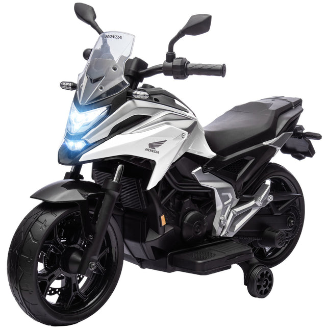 Children's 12V electric motorcycle, USB, LED, White
