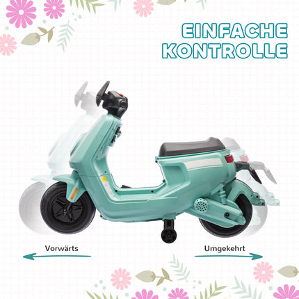Electric motorcycle for children 6V with music and light, green