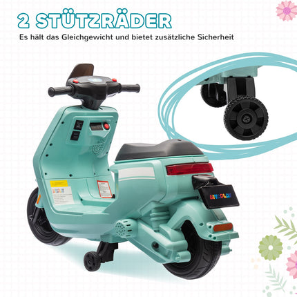 Electric motorcycle for children 6V with music and light, green