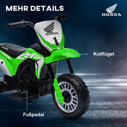Electric motorcycle for children, green, 6V, with horn and music