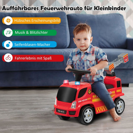 Children's fire engine with bubble gun & ladder for children aged 18-36 months red