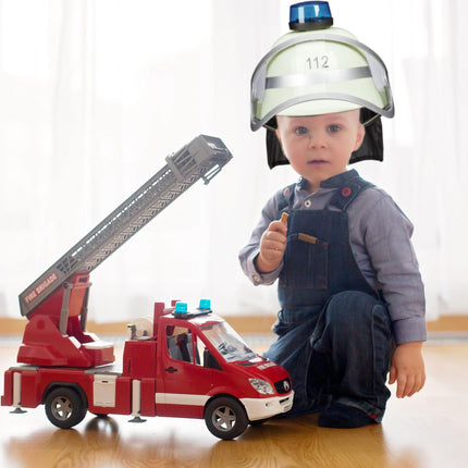 Children's fireman's helmet with blue light