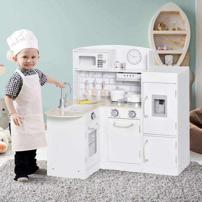 Children's kitchen playset with water dispenser and accessories