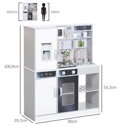 Children's kitchen play set with lights, sounds and accessories