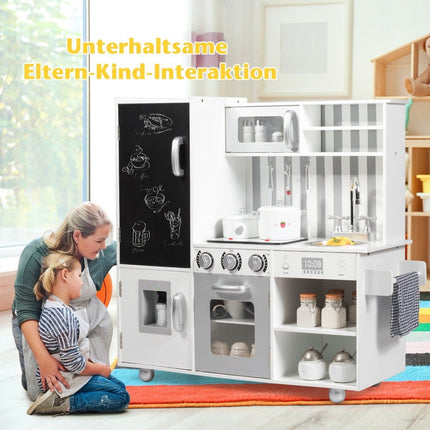 Children's kitchen with blackboard & simulated sounds 83 x 32 x 80 cm white