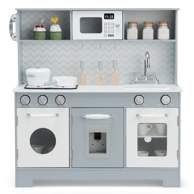 Children's kitchen with realistic light & sound & accessories 76 x 28 x 80 cm gray