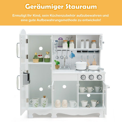 Children's kitchen with realistic light & sound & accessories 79 x 30 x 88.5 cm white