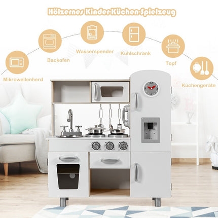 Children's kitchen with realistic light & sound & refrigerator 72.5 x 29 x 81.5 cm white