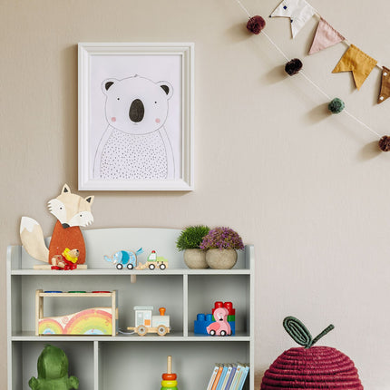 Children's room shelf in grey