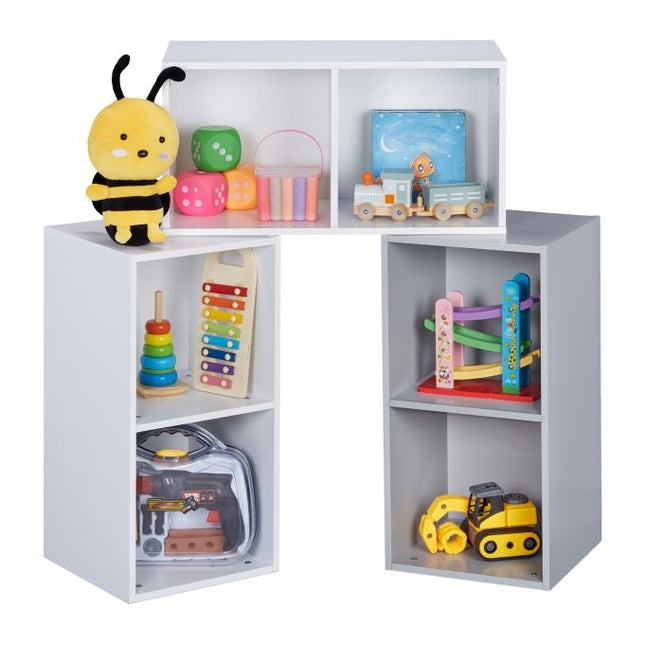 Children's room shelf with 6 compartments