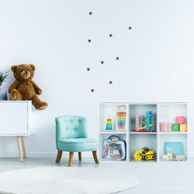 Children's room shelf with 6 compartments