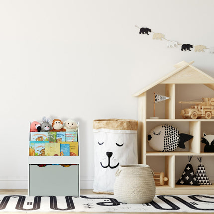 Children's room shelf with toy box