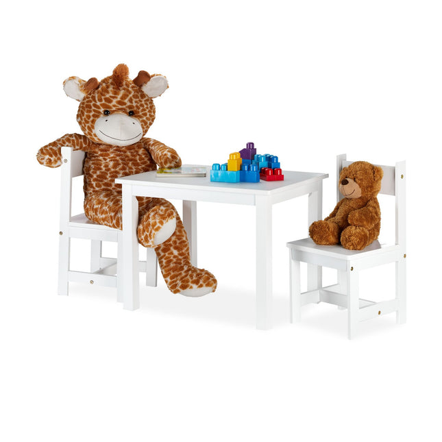 Children's seating group white with 2 chairs