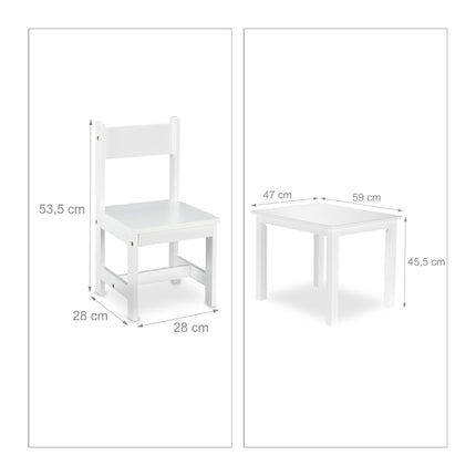Children's seating group white with 2 chairs