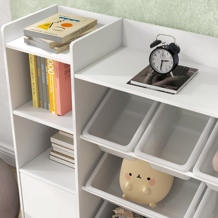 Storage shelf for children with 8 compartments and 6 compartments, white