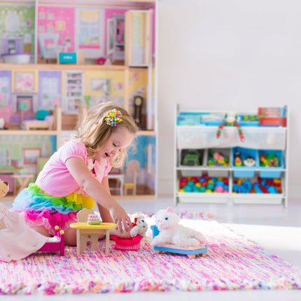 Children's shelf with 10 compartments and motifs