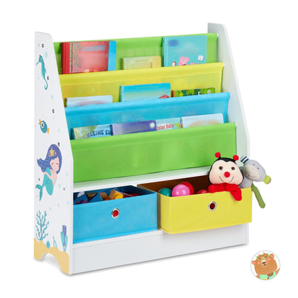 Children's shelf with 2 drawers & 3 hanging compartments