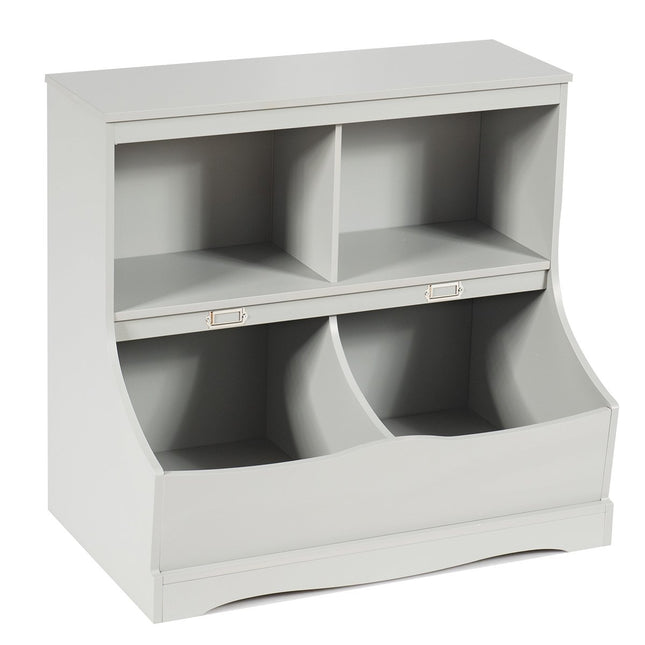 Children's shelf with 4 compartments, toy shelf, bookcase for children, 67 x 40 x 62 cm, grey