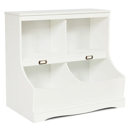 Children's shelf with 4 compartments, toy shelf, bookcase for children, 67 x 40 x 62 cm, white