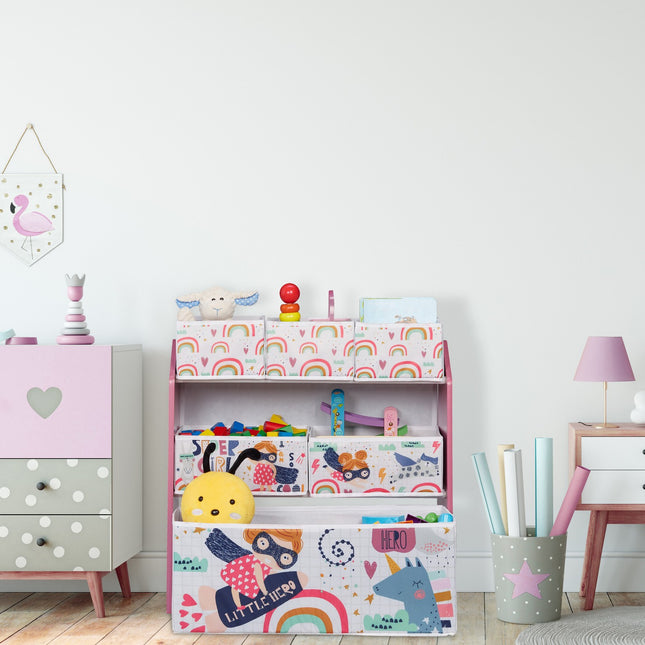 Children's shelf with 6 storage drawers