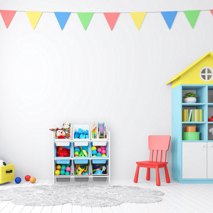 Children's shelf with 9 drawers and motif
