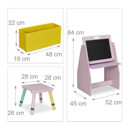 Children's shelf with blackboard