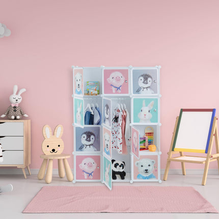 Children's shelf with clothes rails