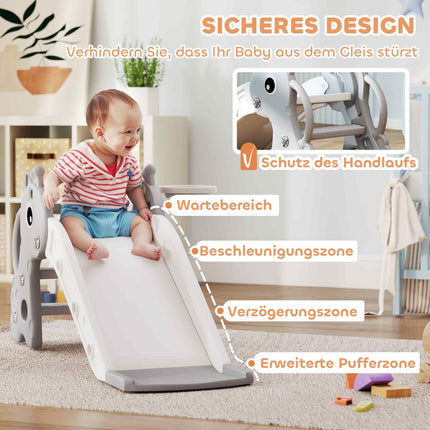 3-in-1 Toddler Slide with Basketball Hoop - Indoor, Grey