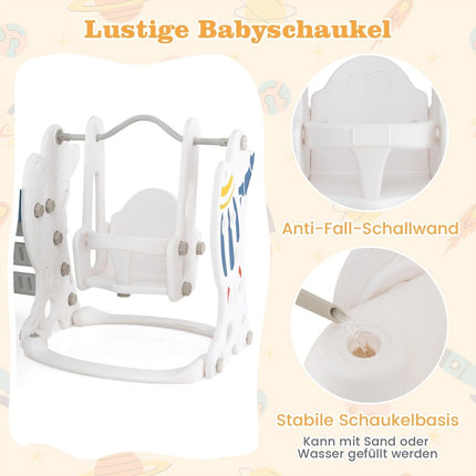 Children's swing with slide 4 in 1 swing & slide & basketball hoop & ladder 185 x 150 x 92 cm