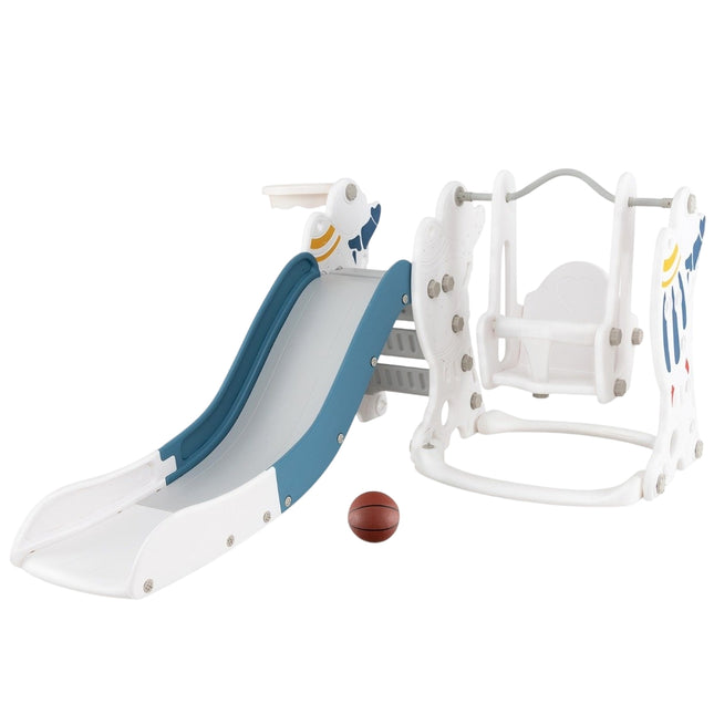 Children's swing with slide 4 in 1 swing & slide & basketball hoop & ladder 185 x 150 x 92 cm