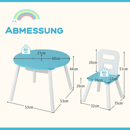 Children's table with 2 chairs 3 pieces. Children's furniture set made of wood, stackable green