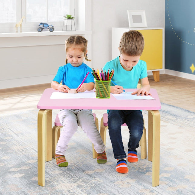 Children's table with 2 wooden chairs 3 pieces. Children's seating group Seating group for children pink