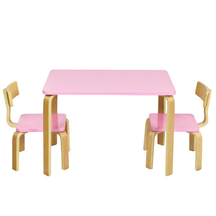 Children's table with 2 wooden chairs 3 pieces. Children's seating group Seating group for children pink