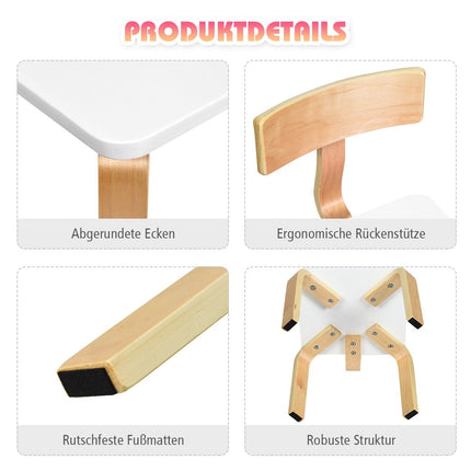 Children's table with 2 wooden chairs 3 pieces. Children's seating group Seating group for children white