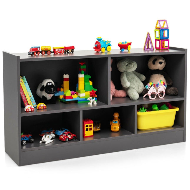 Children's toy cabinet made of wood, children's shelf, bookshelf, 111 x 30 x 61.5 cm, grey