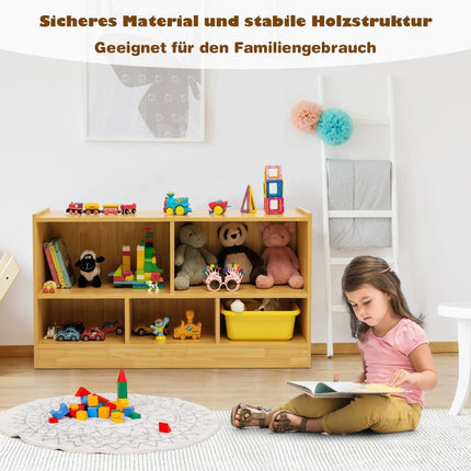 Children's toy cabinet made of wood, children's shelf, bookshelf, 111 x 30 x 61.5 cm, yellow