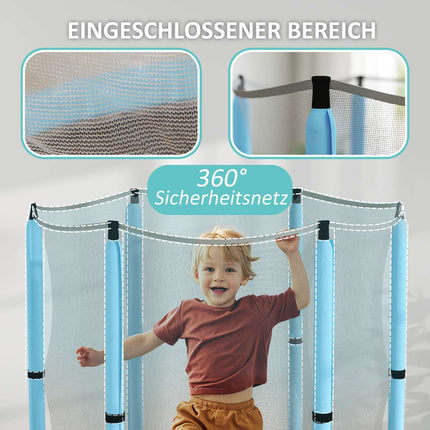 Indoor trampoline for children, Ø140 cm - Safety net, Zip Door