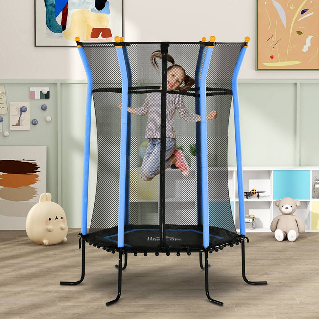 Indoor trampoline for children, Ø163.5 cm, Safety net, Blue