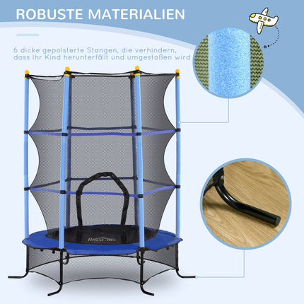 Garden trampoline for children, Ø163 cm, Safety net, Blue