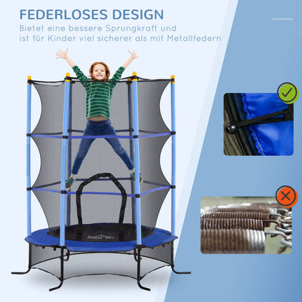 Garden trampoline for children, Ø163 cm, Safety net, Blue