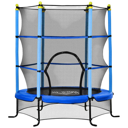 Children's trampoline 163 cm with safety net - steel blue
