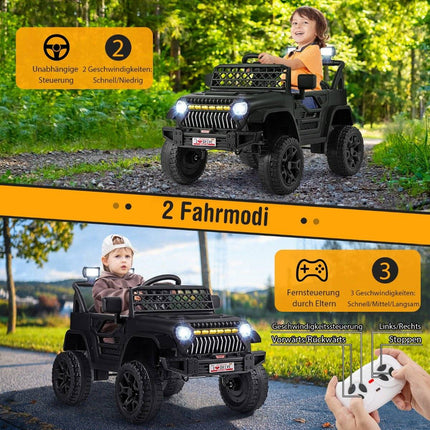 Children's truck with 12 V battery rechargeable electric car with remote control black