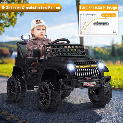 Children's truck with 12 V battery rechargeable electric car with remote control black