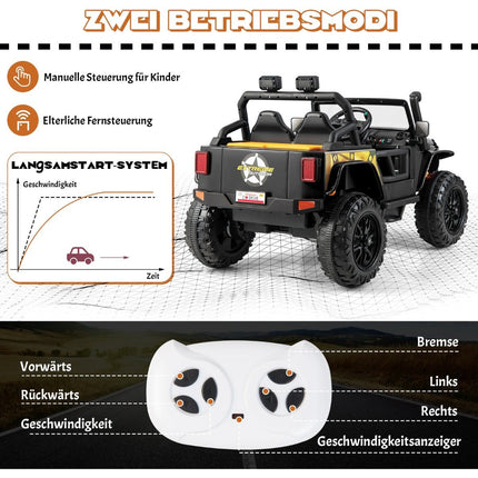 Children's vehicle battery-operated electric vehicle with remote control 123.5 x 70.3 x 71.3 cm black