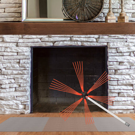 Chimney Sweep Kit, 33 Ft Nylon Rods, Drill Brush