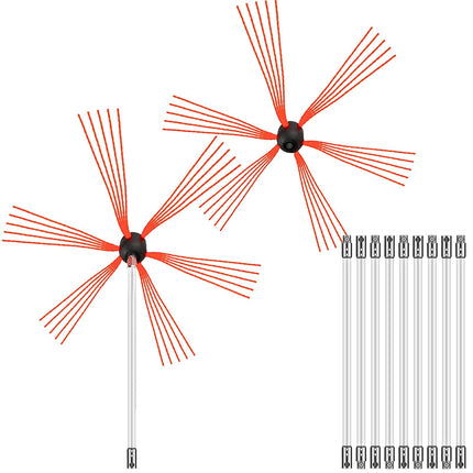 Chimney Sweep Kit, 33 Ft Nylon Rods, Drill Brush