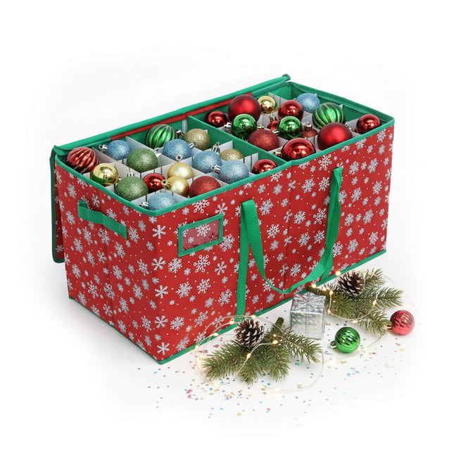 Christmas Bauble Storage Box, Holds 128, Adjustable Dividers