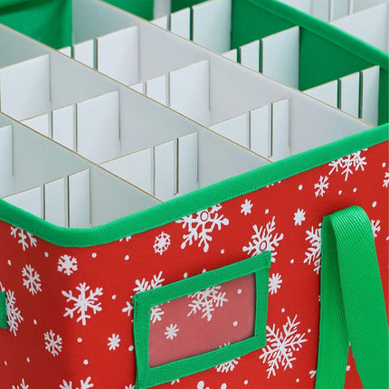 Christmas Bauble Storage Box, Holds 128, Adjustable Dividers